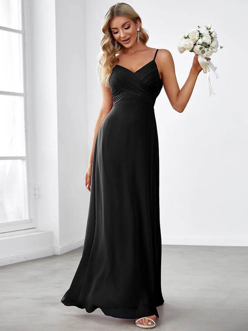 Sleeveless A-Line Evening Dress – Elegant Formal Gown for Special Occasions - Biamonde